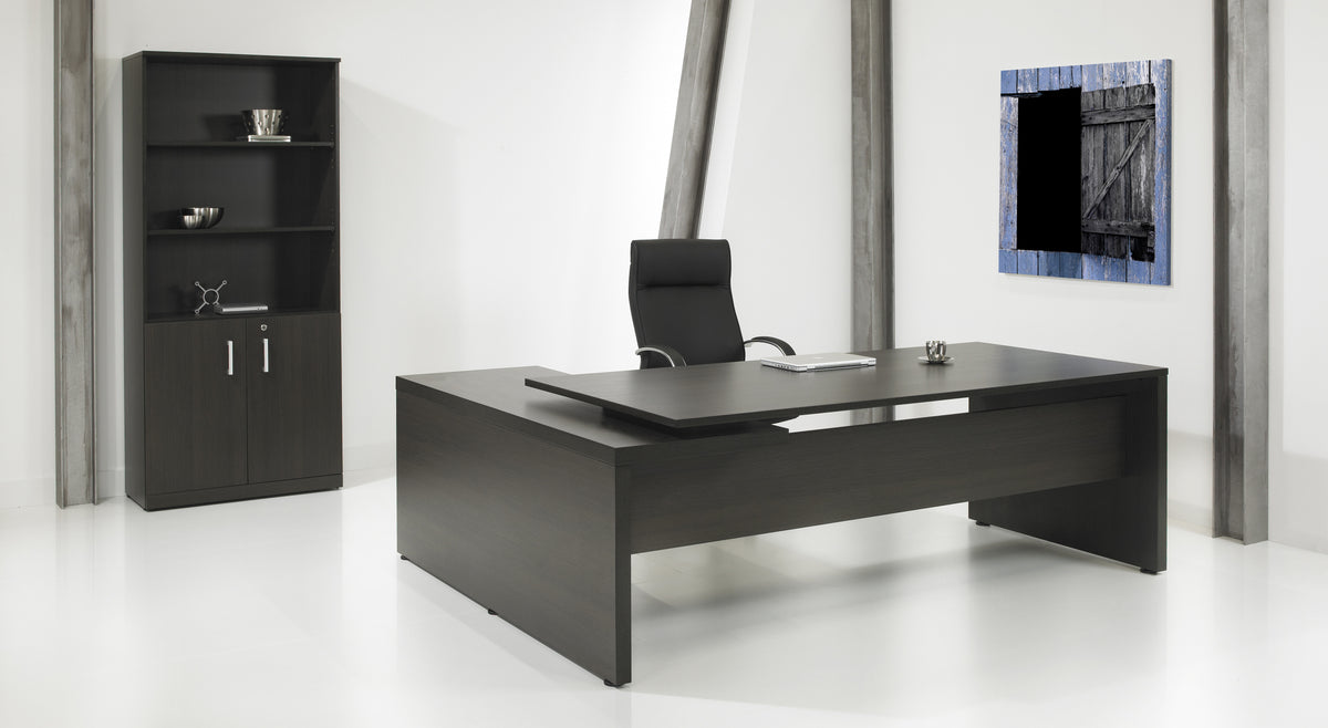 Directiebureau Ora 230x172 cm links donker eiken