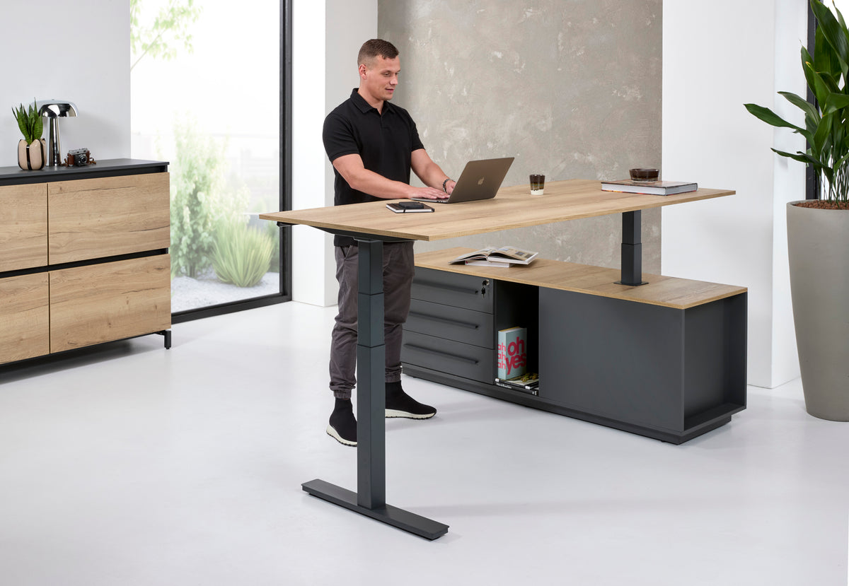 Directiebureau Ora 224x180 cm links halifax eiken