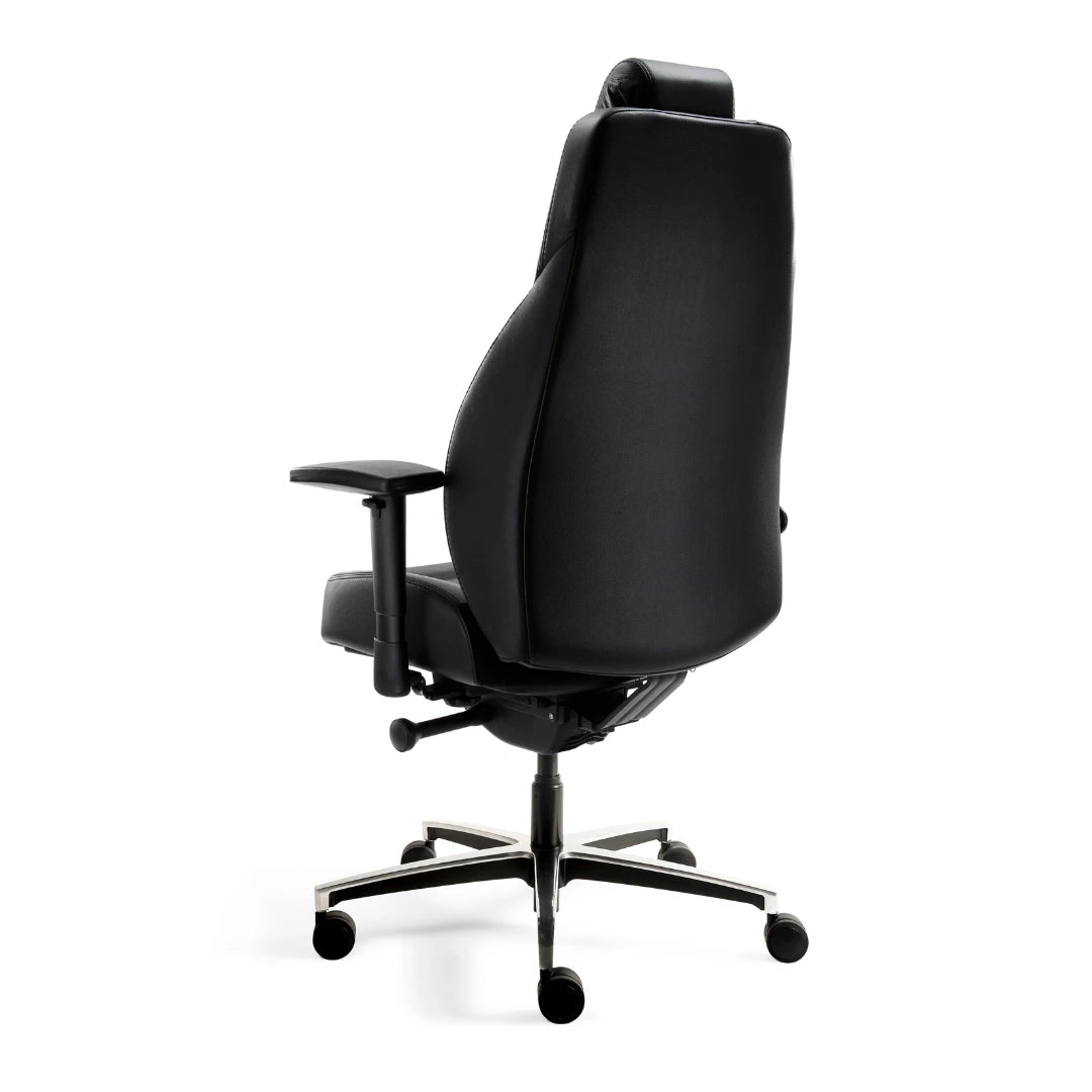 24 uur stoel zwart leer