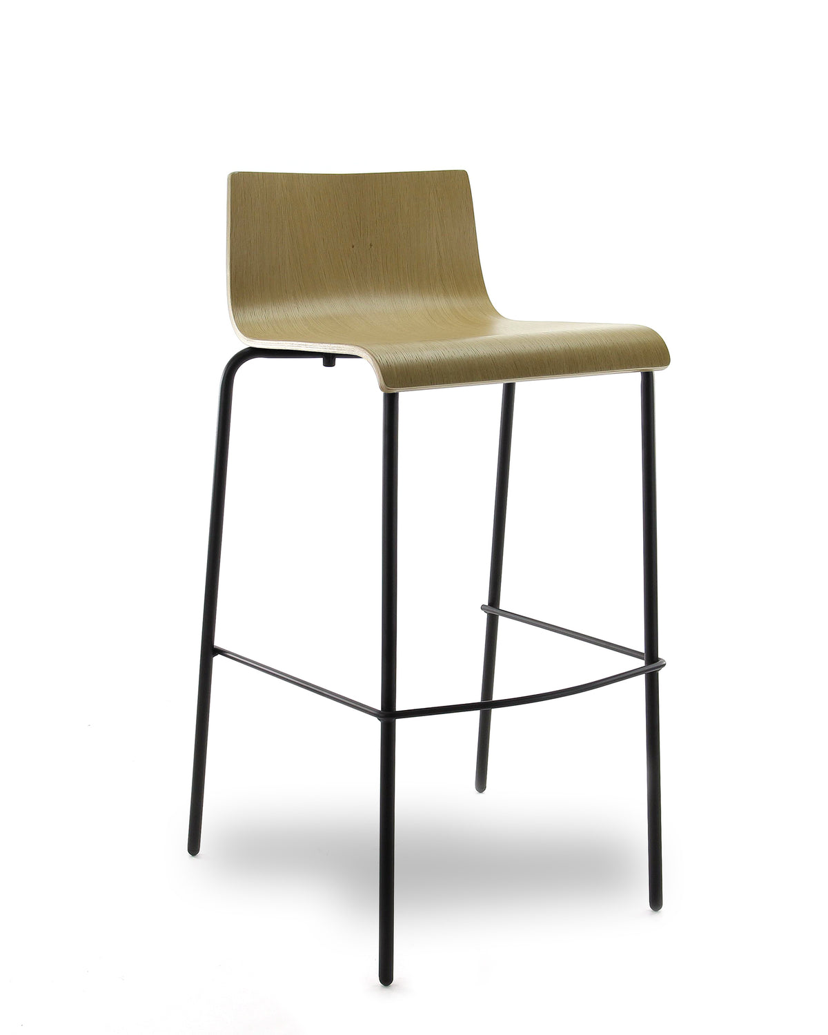 Barkruk P-5 zwart eiken blank eiken