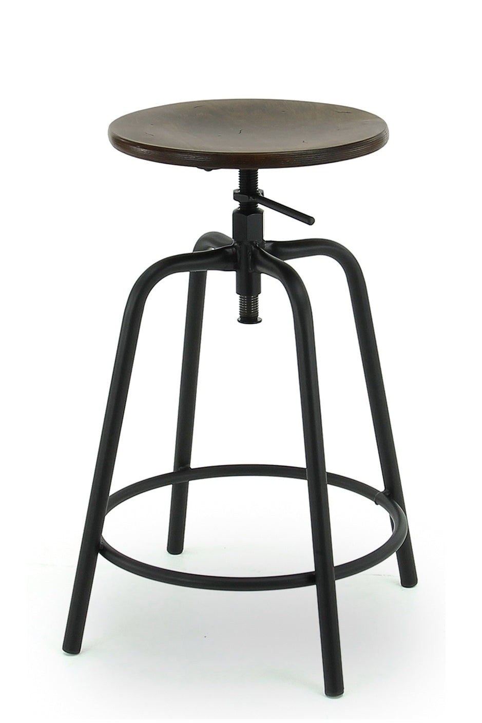 Kruk Loft in hoogte verstelbaar vintage hout laag