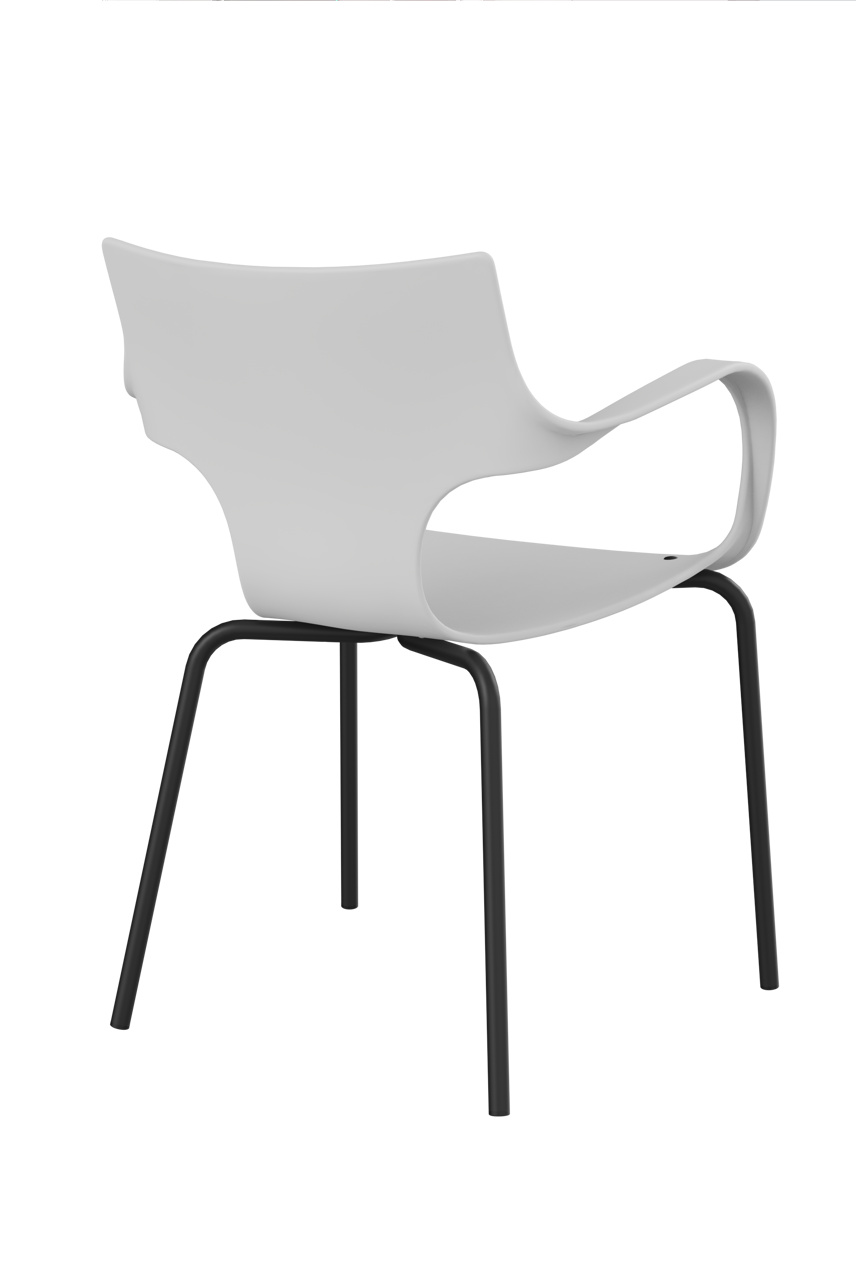 Kantinestoel Studio kunststof kuip wit