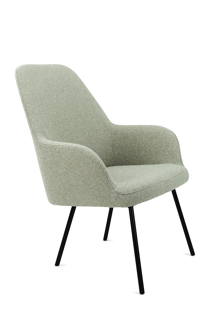 Loungestoel Studio kuip boucle 4-poot lage kuip grafiet