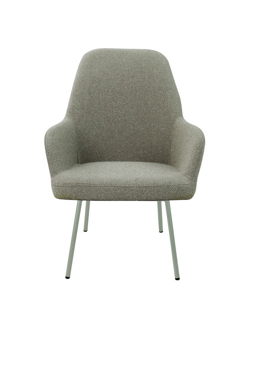 Vergaderstoel Studio kuip boucle 4-poot lage kuip grafiet