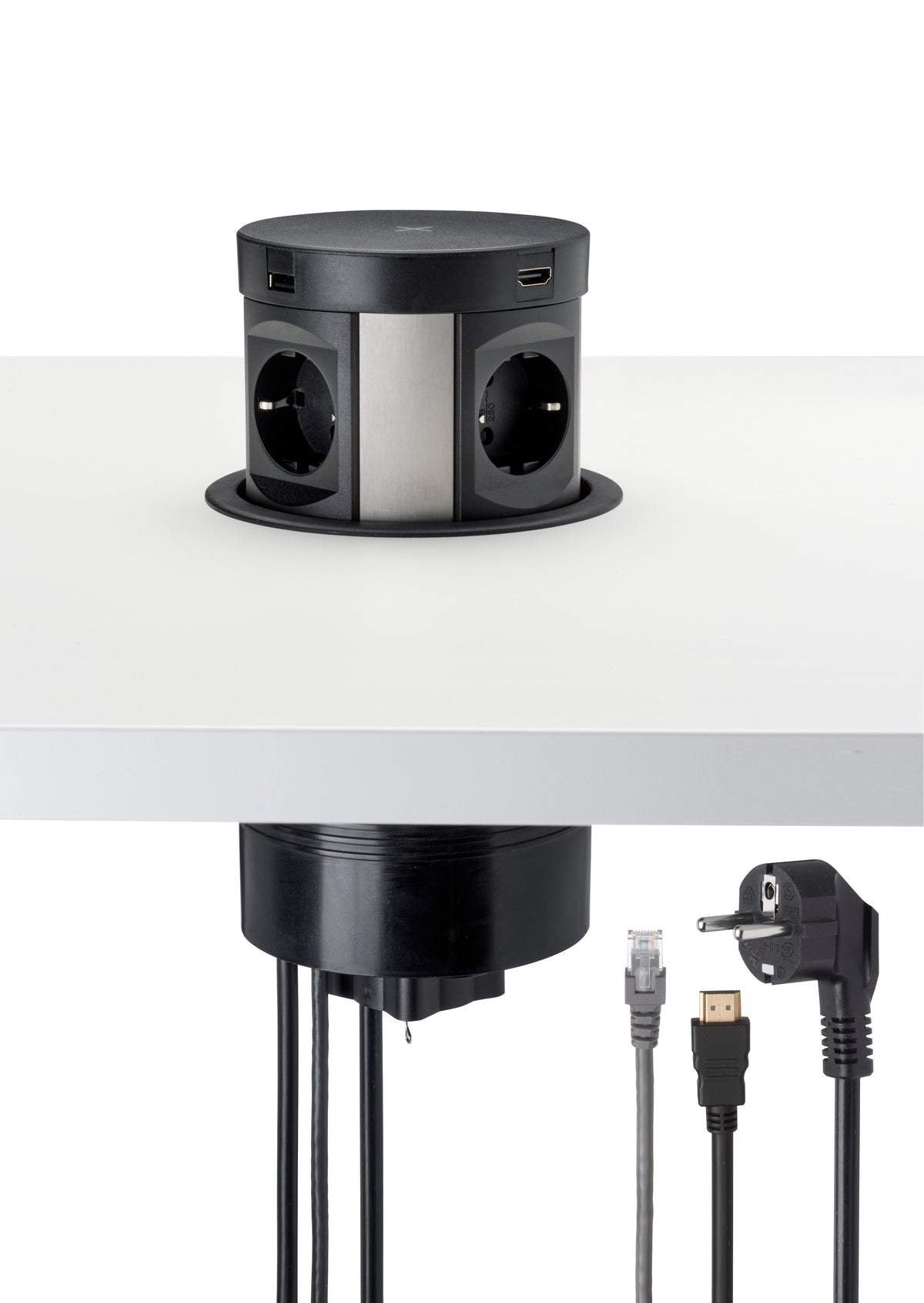 Pop-up stopcontact Ora 12 cm met HDMI en CAT6