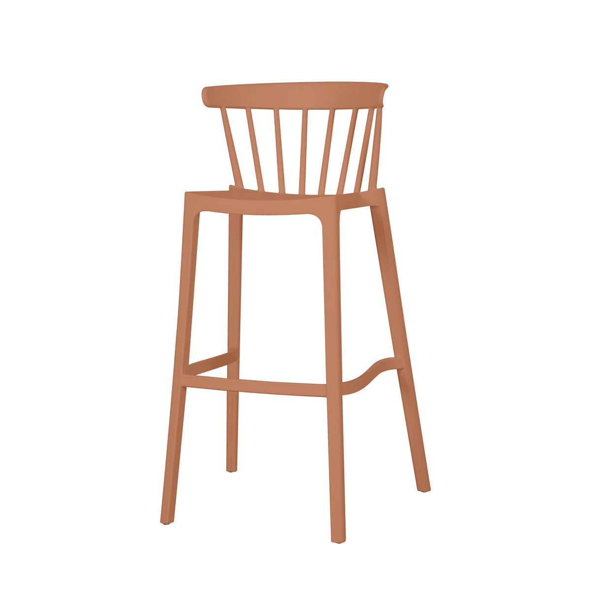 Barkruk Ora spijlenrug stapelbaar, set van 4
