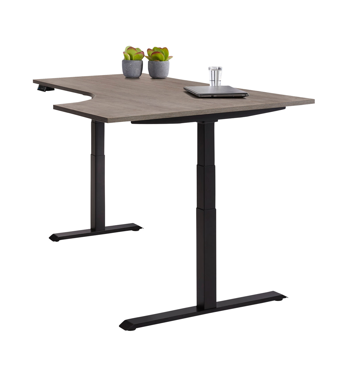 Hoekbureau Ora 160x120 cm links elektrisch zit-sta