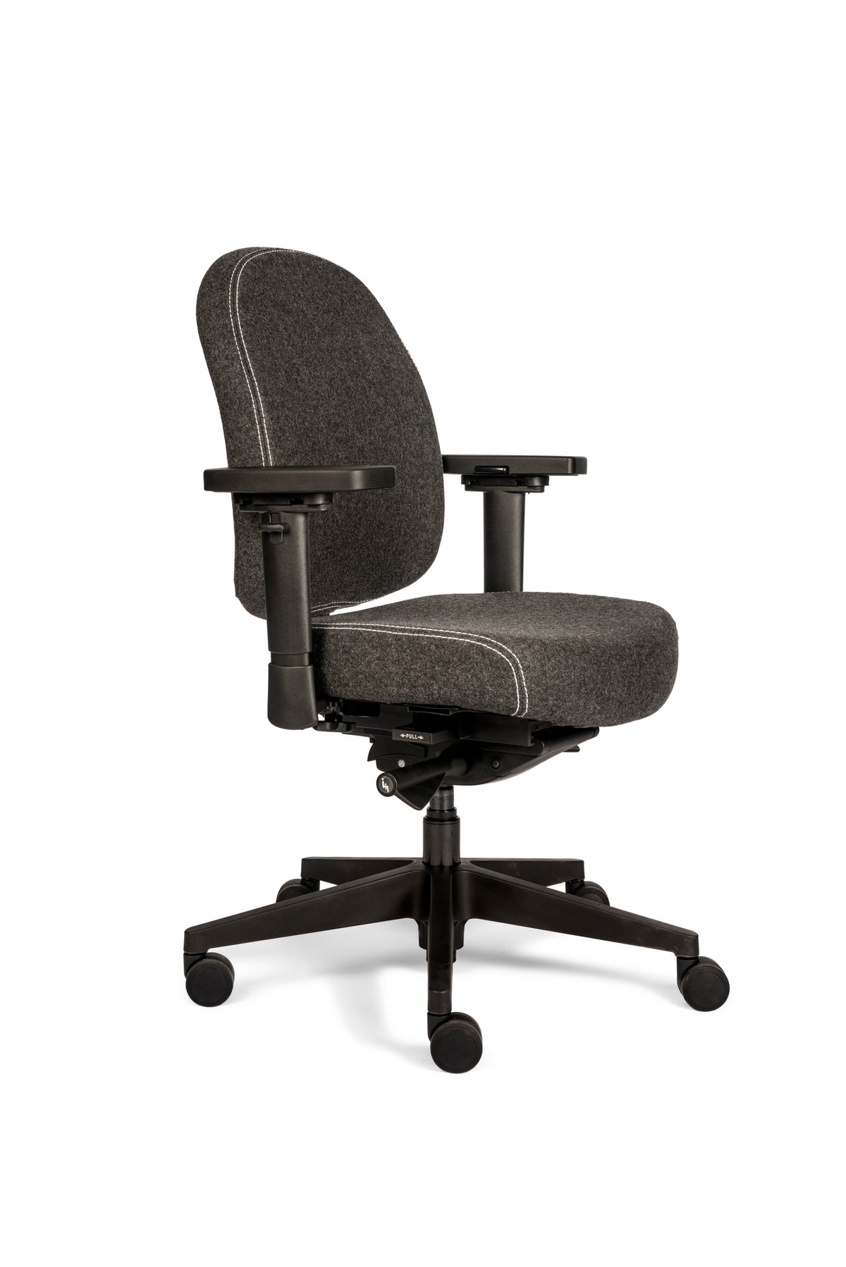 Directiestoel TPX Compact met middelhoge rug donkergrijs wolvilt