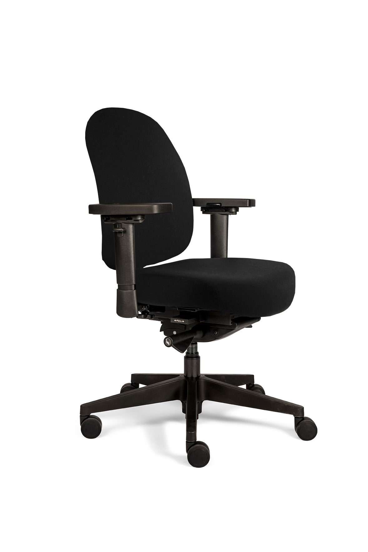 Directiestoel TPX Compact met middelhoge rug zwart wolvilt