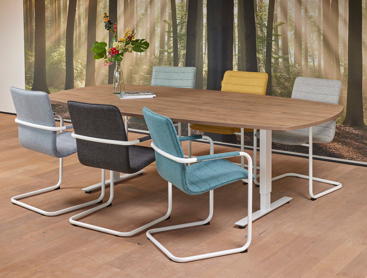 Vergadertafel Ora 240x120 cm Deens ovaal T-poot