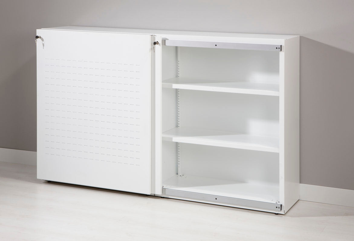Akoestische kast Ora 120x160-240x47 cm geperforeerd, in wit