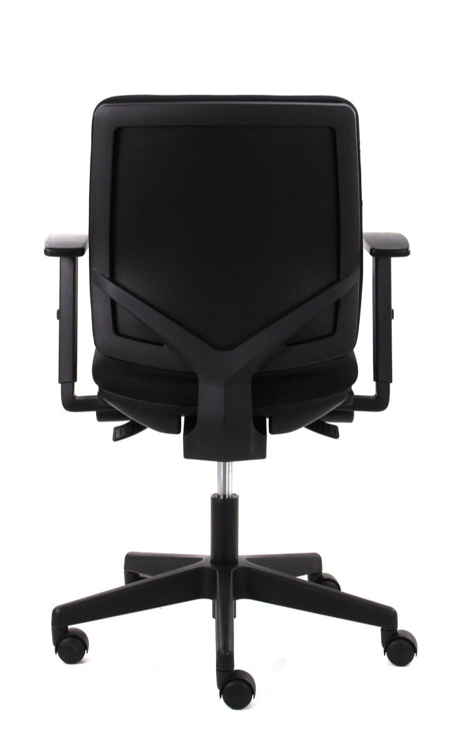 Ergonomische zwarte bureaustoel budget achterkant