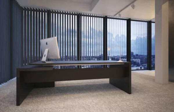 Directiebureau Antraciet Eiken met hoek Links | 230 x 172 cm
