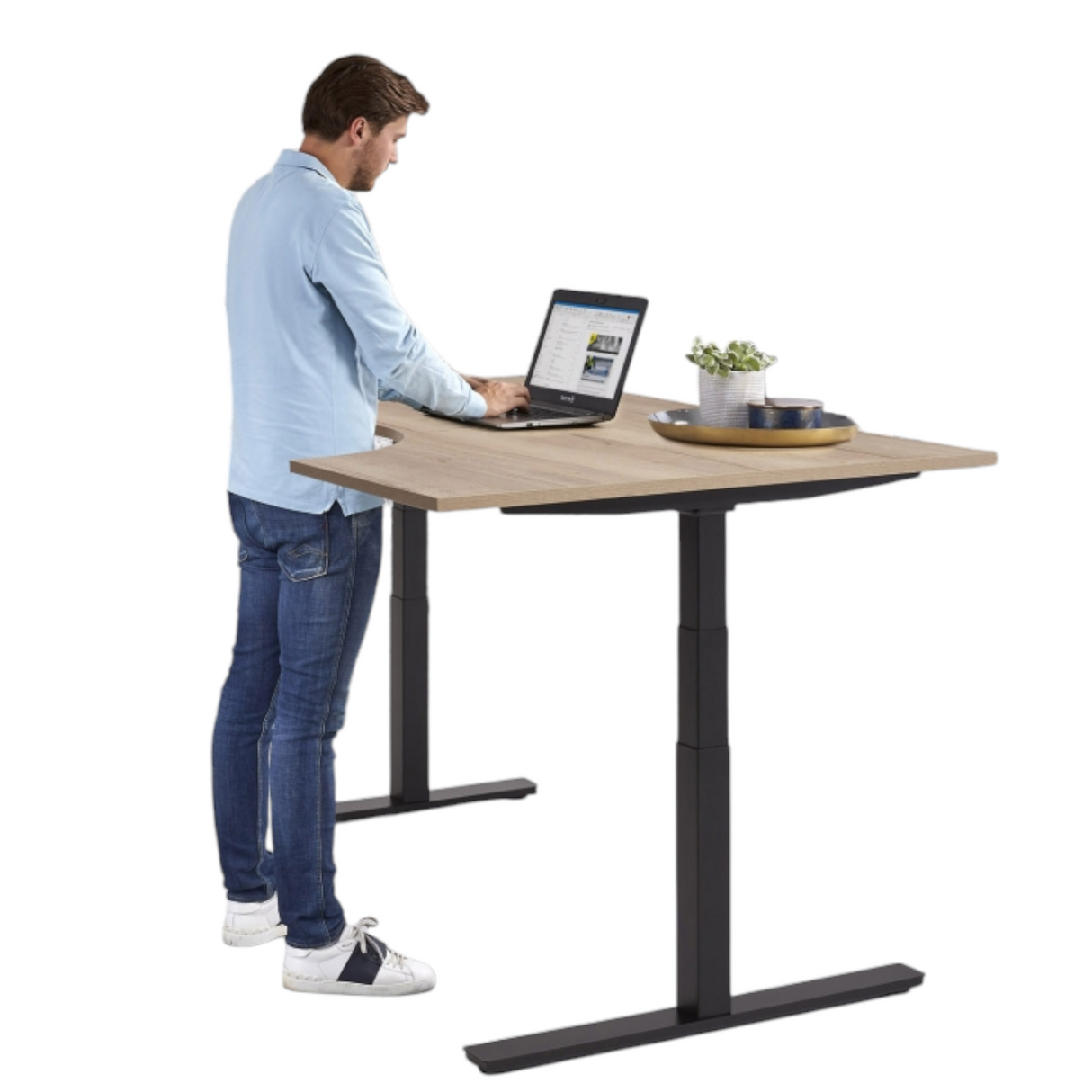 Hoekbureau zit sta 180x120 cm elektrisch