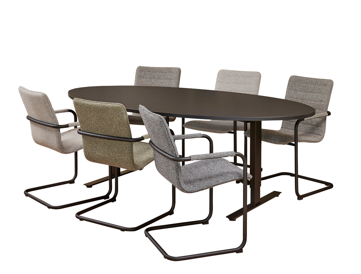 Vergadertafel Ora 220x110 cm ovaal T-poot