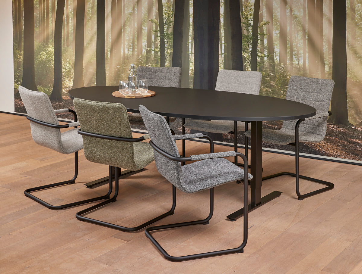Vergadertafel Ora 220x110 cm ovaal T-poot