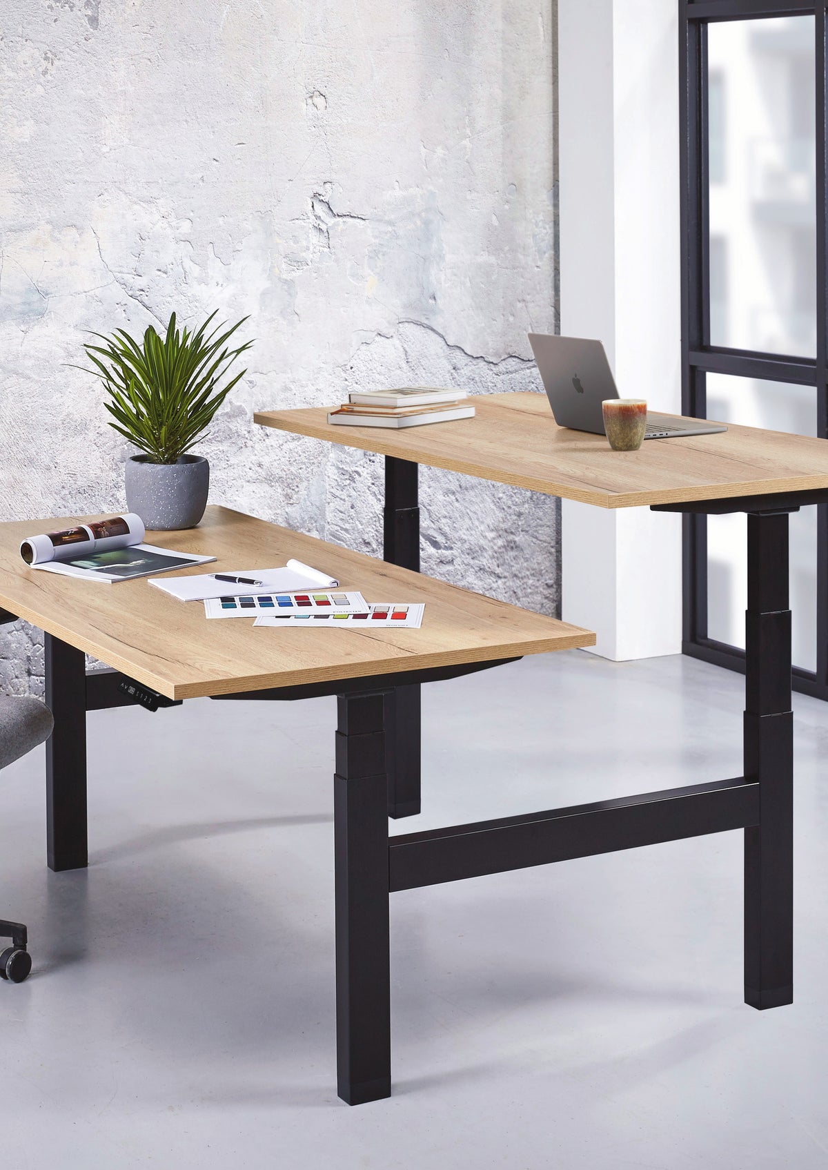 Duo zit-sta bureau Ora 120x80 cm Premium, duo-werkplek