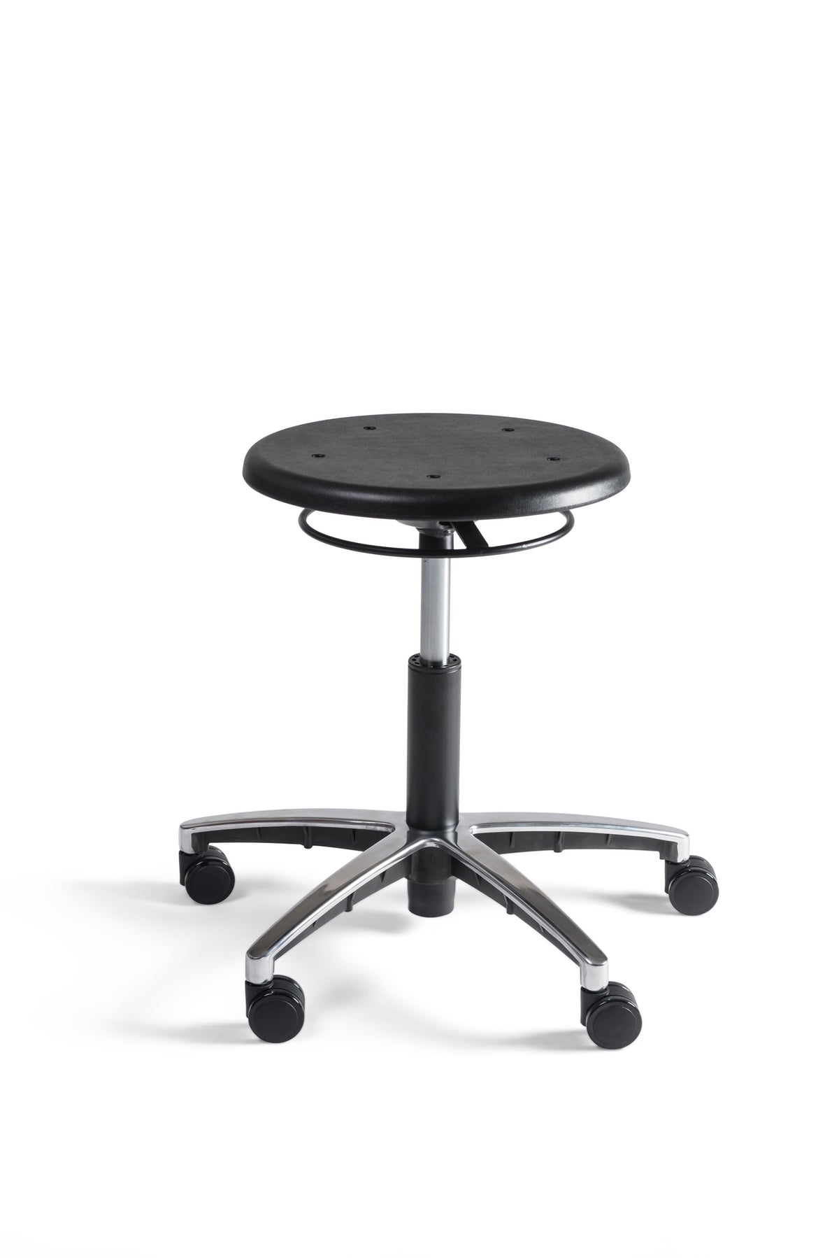 Werkkruk Pro laag pu aluminium gepolijst