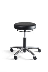 Werkkruk Pro laag kunstleder aluminium gepolijst