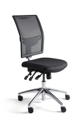 Bedrijfsstoel Pro laag netrug aluminium gepolijst