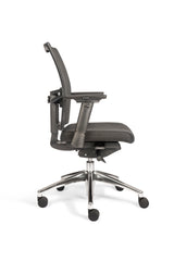 Bureaustoel Comforto Plus netrug aluminium gepolijst