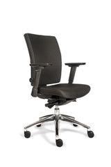Bureaustoel Comforto Plus gestoffeerde rug aluminium gepolijst
