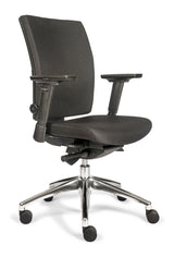 Bureaustoel Comforto Plus gestoffeerde rug aluminium gepolijst
