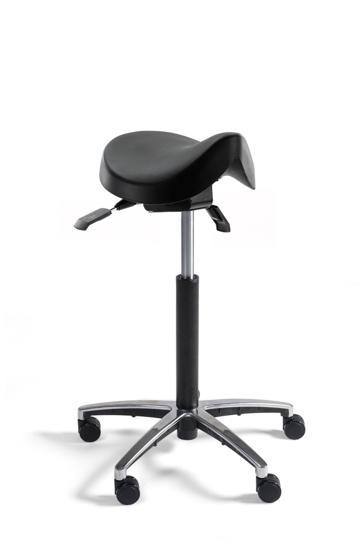 Zadelkruk Pro pu ergonomisch aluminium gepolijst