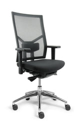 NPR 1813 bureaustoel Hypster Pro netrug aluminium gepolijst