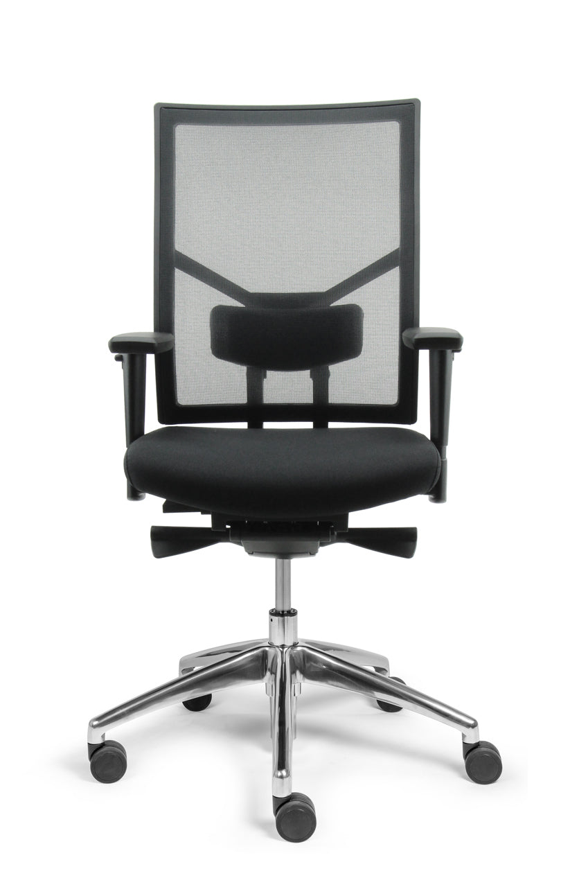 NPR 1813 bureaustoel Hypster Pro netrug aluminium gepolijst