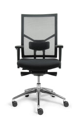 NPR 1813 bureaustoel Hypster Pro netrug aluminium gepolijst