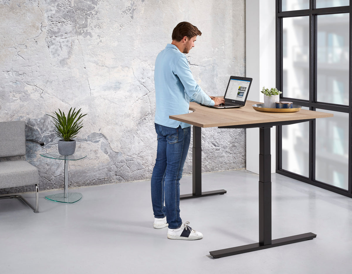 Hoekbureau Ora 180x120 cm rechts elektrisch zit-sta
