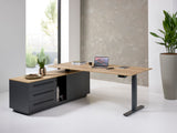 Directiebureau Ora 224x180 cm elektrisch zit-sta halifax eiken