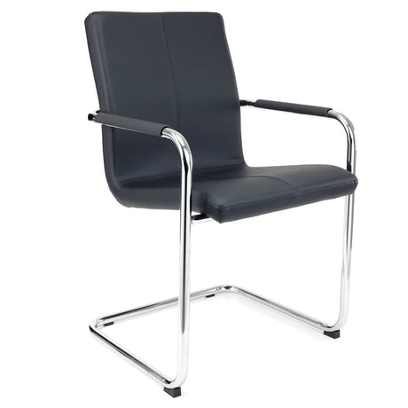Vergaderstoel Studio leder sledeframe