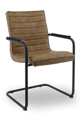 Vergaderstoel Studio kunstleder sledeframe cognac
