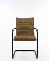 Vergaderstoel Studio kunstleder sledeframe cognac