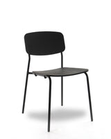 Kantinestoel P-4 houten rug en zitting zwart eiken