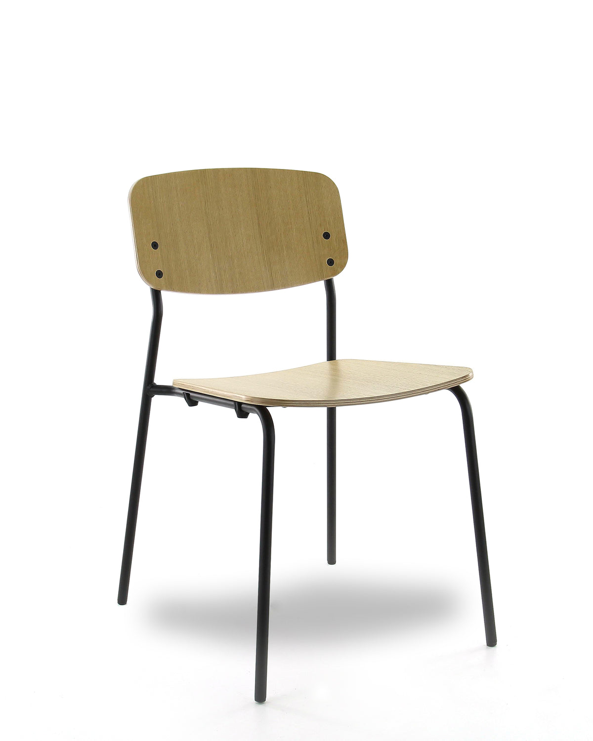 Kantinestoel P-4 houten rug en zitting blank eiken