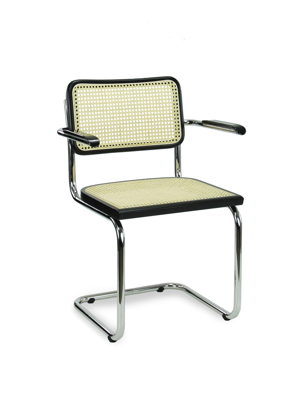 Ontvangststoel Studio webbing zwart chroom met