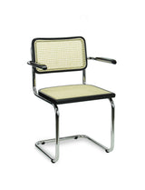 Ontvangststoel Studio webbing zwart chroom met