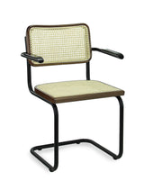 Ontvangststoel Studio webbing walnoot zwart met