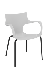 Kantinestoel Studio kunststof kuip wit