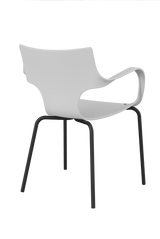Kantinestoel Studio kunststof kuip wit