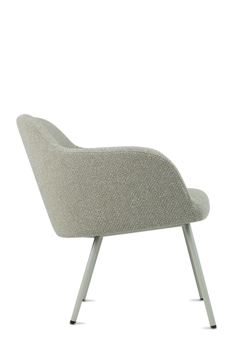 Loungestoel Studio kuip boucle 4-poot lage kuip grafiet