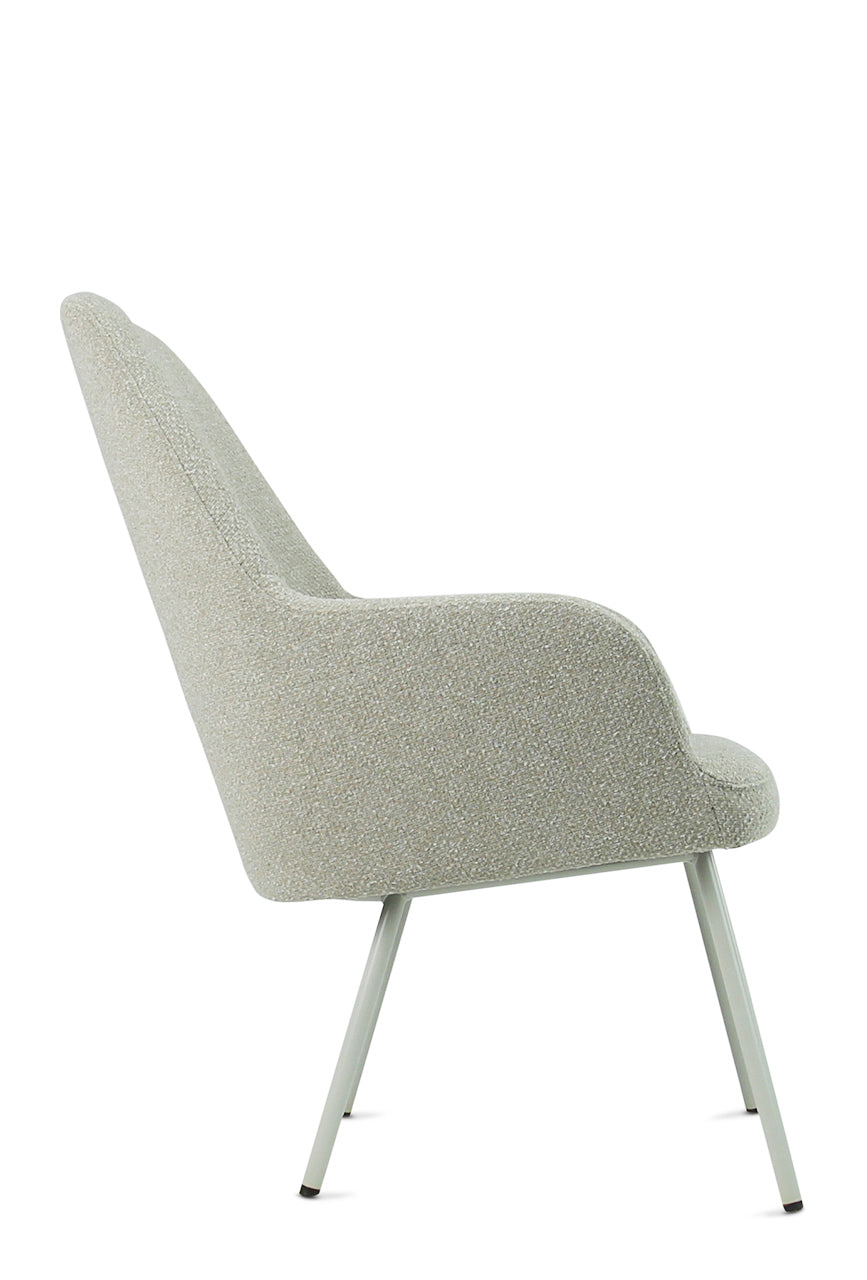 Loungestoel Studio kuip boucle 4-poot lage kuip grafiet