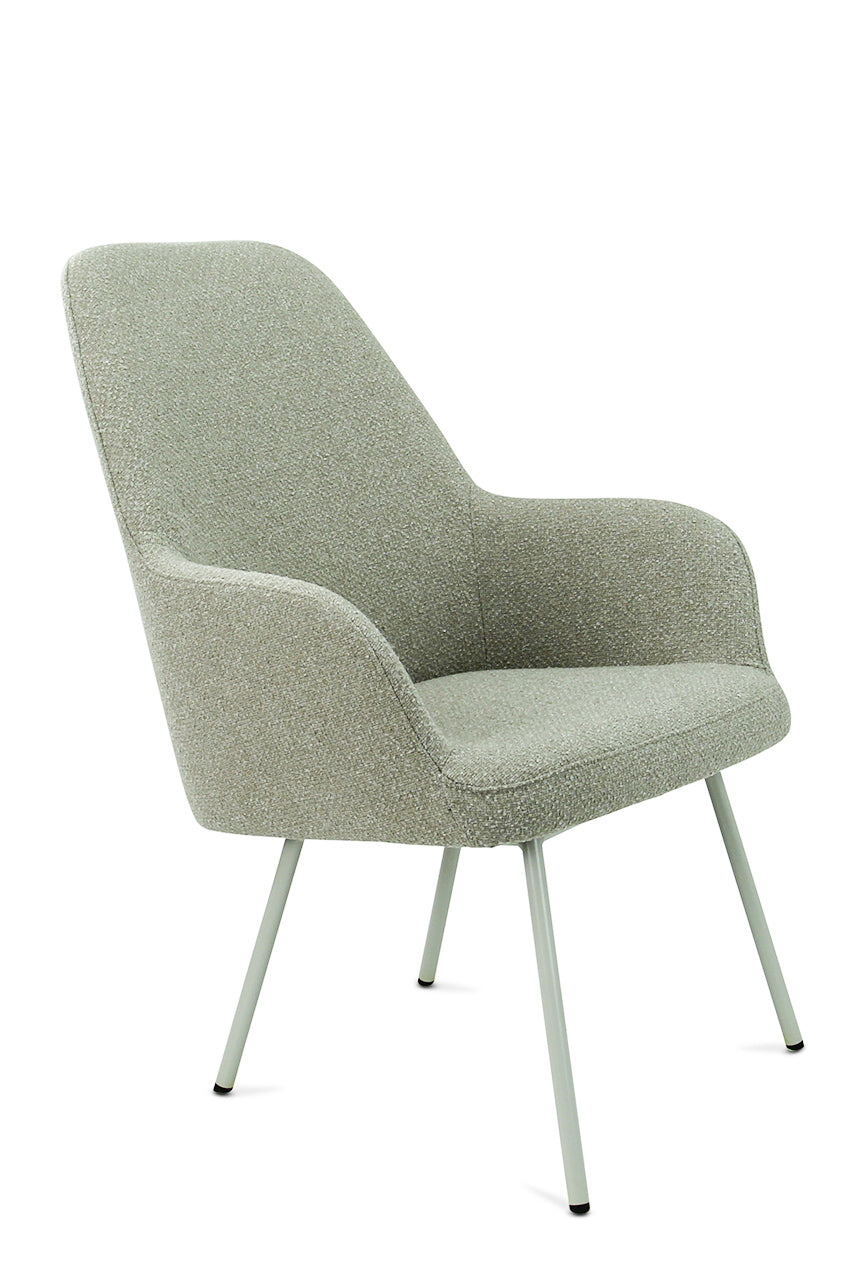 Loungestoel Studio kuip boucle 4-poot lage kuip grafiet