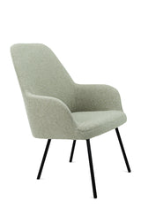 Loungestoel Studio kuip boucle 4-poot lage kuip grafiet