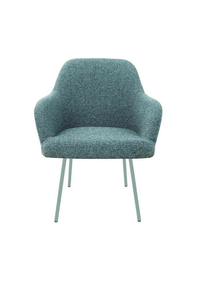 Vergaderstoel Studio kuip boucle 4-poot lage kuip grafiet