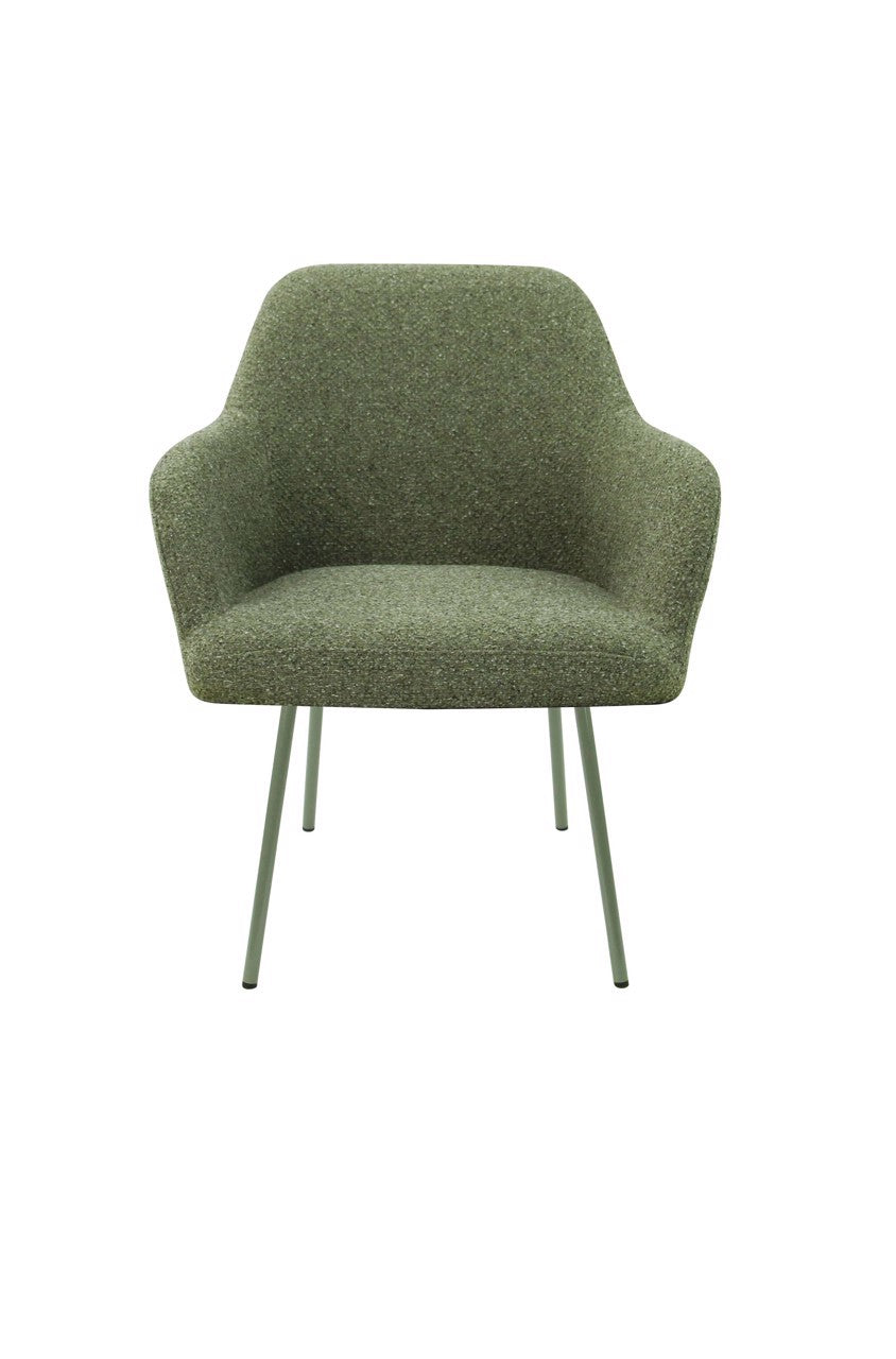 Vergaderstoel Studio kuip boucle 4-poot lage kuip grafiet