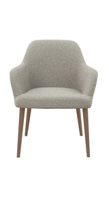 Vergaderstoel Studio kuip boucle houten poten lage kuip grafiet